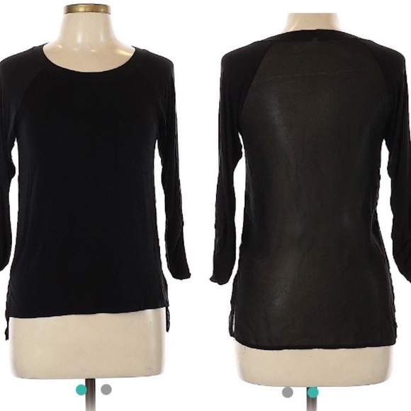 Black 3/4 Sleeve Top Size Medium - Picture 1 of 7